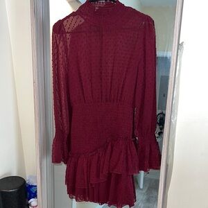 PERFECT FOR HOLIDAYS Elegant Burgundy Dress